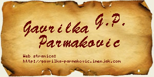 Gavrilka Parmaković vizit kartica